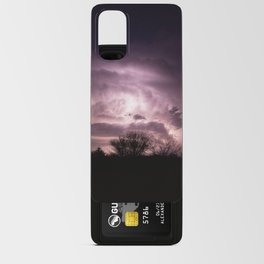 Inner Glow - Lightning Illuminates Storm Cloud as Stars Twinkle Above at Night in Oklahoma Android Card Case