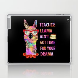 Funny teacher llama graphic design gifts Laptop Skin