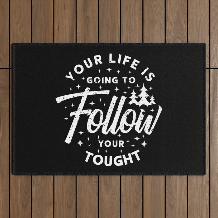 Inspirational Typography Quote Outdoor Rug