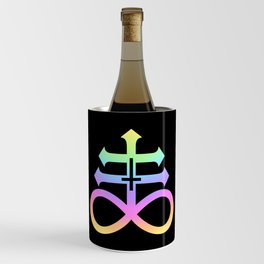 Satanic Cross. Sulfur Cross. Brimstone. Leviathan Cross. Holographic rainbow Wine Chiller