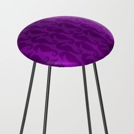 Purple Silk Metallic Seahorse Modern Collection Counter Stool