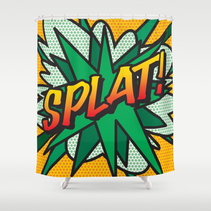 Comic Book Splat Shower Curtain By Theimagezone Society6 Comic Book Splat Shower Curtain