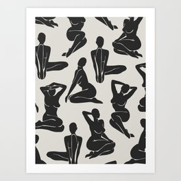 Charcoal Ladies Art Print