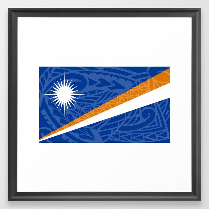 Marshall Islands Flag Island Style Framed Art Print