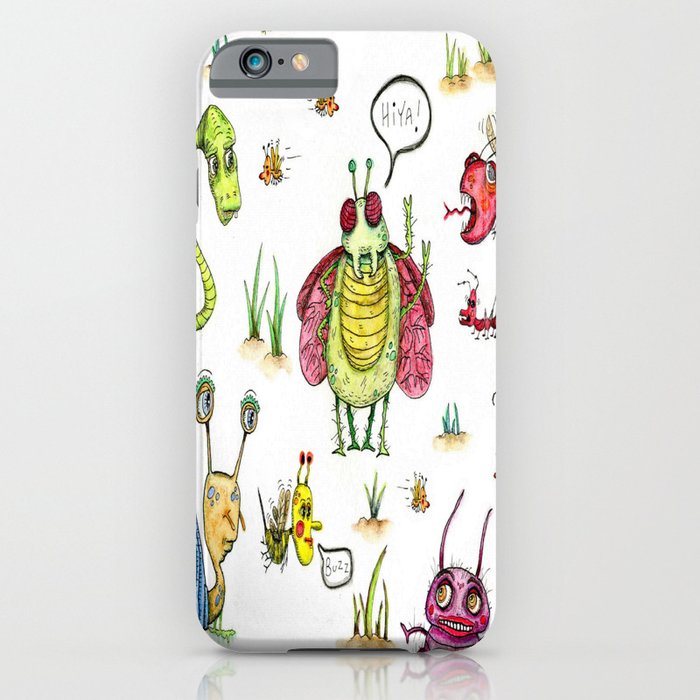whimsical bug watercolor iPhone Case