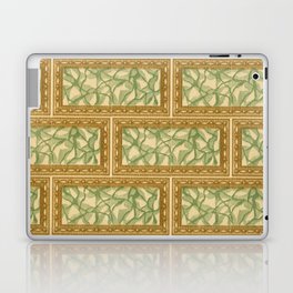 Green and Gold Brick Pattern Laptop Skin