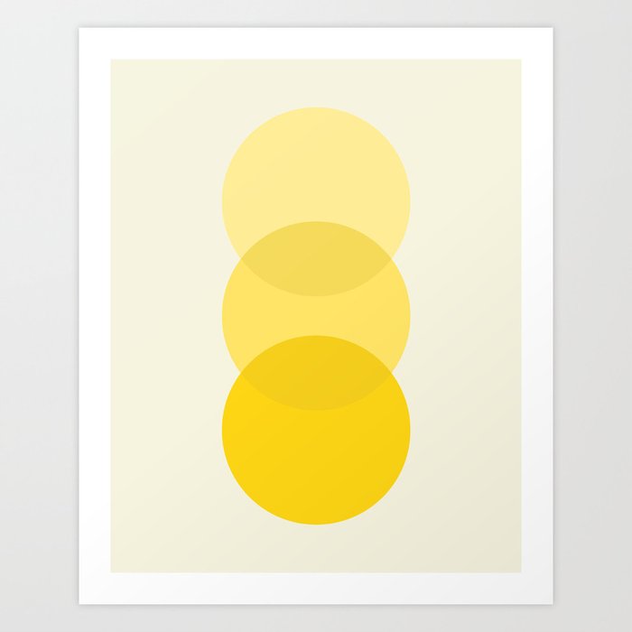 Golden Sunshine Circle Abstract Art Print