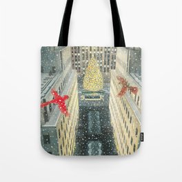 Red and Lulu and the Rockefeller Center Christmas Tree Tote Bag