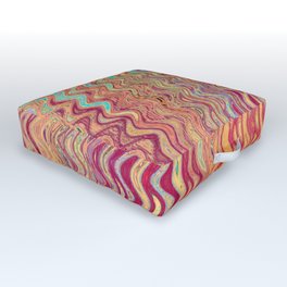 Colorful Wavy Lines Outdoor Floor Cushion