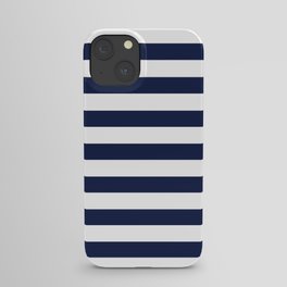 Nautical Navy Blue and White Stripes iPhone Case