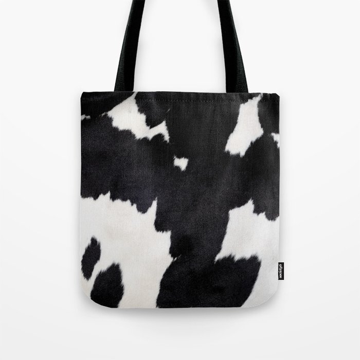 Black and white spotty cow faux fur Tote Bag