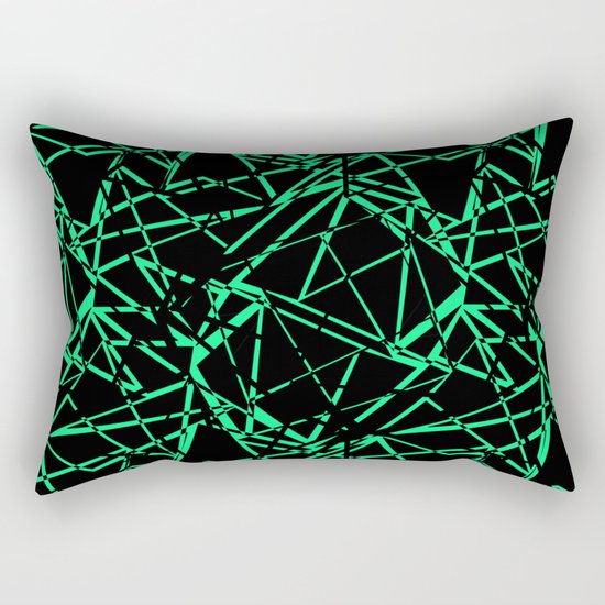 Abstract black and green pattern .Line . Rectangular Pillow