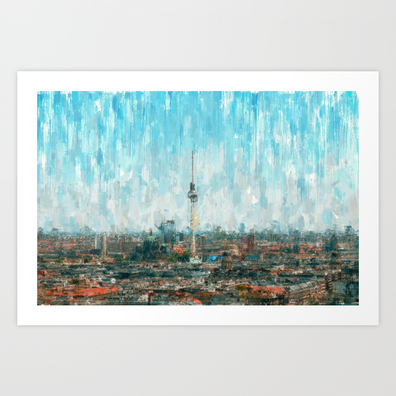 Berlin Skyline Tv Tower City Painting Impressionism