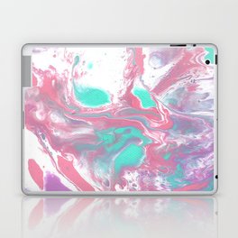 Alien Paint Pour Acrylic Painting on Canvas Laptop Skin
