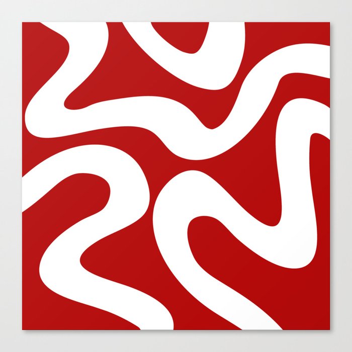 Abstract waves - red Canvas Print