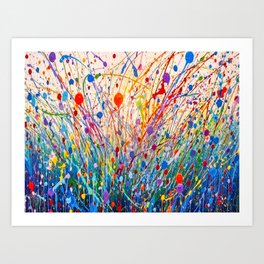 Abstract Jackson Pollock Interpretation: Meadow Flowers Art Print