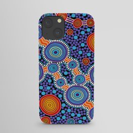 Authentic Aboriginal Art - The Journey Blue iPhone Case