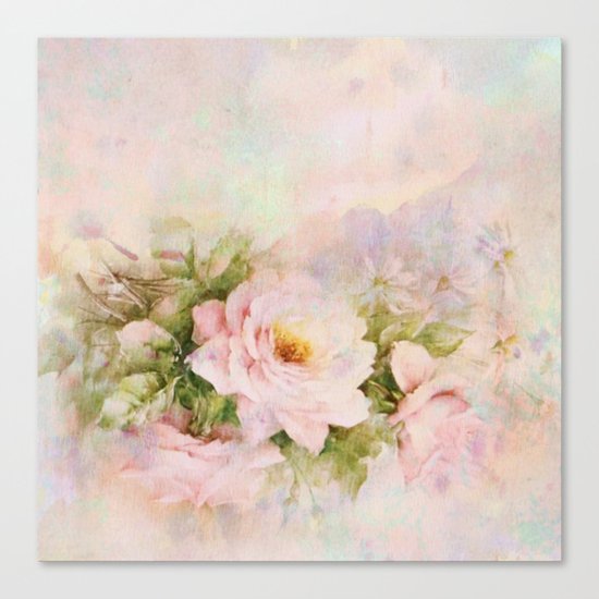 delicate vintage rose Canvas Print