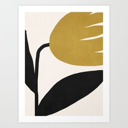 Abstract Flora - ochre Art Print