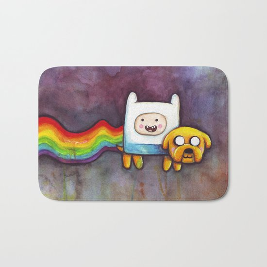 Nyan Time with Jake and Finn Bath Mat