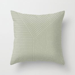 Lines (Linen Sage) Throw Pillow