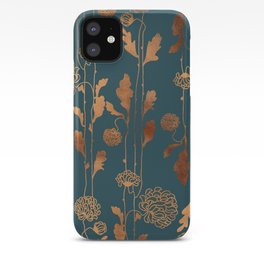 Art Deco Copper Flowers  iPhone Case