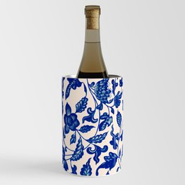 Blue & White Chinoiserie Flower Pattern Wine Chiller