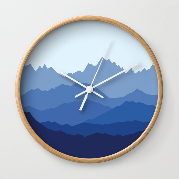 Blue Mountain range Wall Clock
