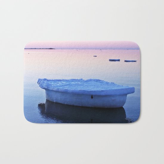 Ice Raft at Dusk on Calm Seas Bath Mat