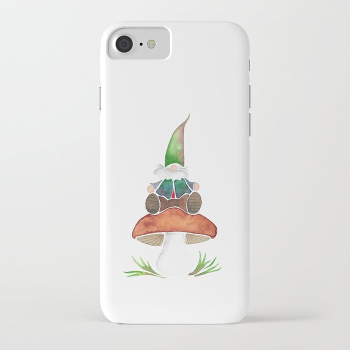 Gnome Sitting on a Mushroom iPhone Case