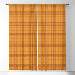 Burnt Orange Plaid Blackout Curtain