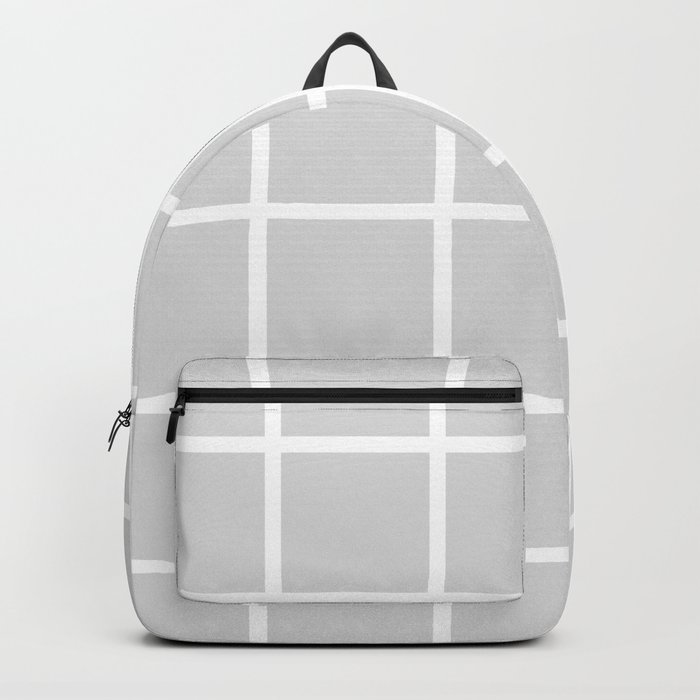 Simple modern gray background with a white grid Backpack by 5mm