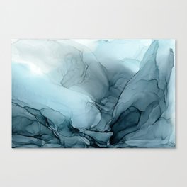 Blue Ocean Fog Calming Abstract Canvas Print