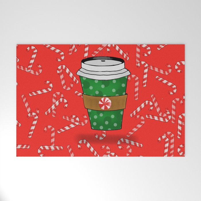 Christmas Coffee Welcome Mat