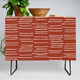 Abstract Stripes on Sienna Credenza