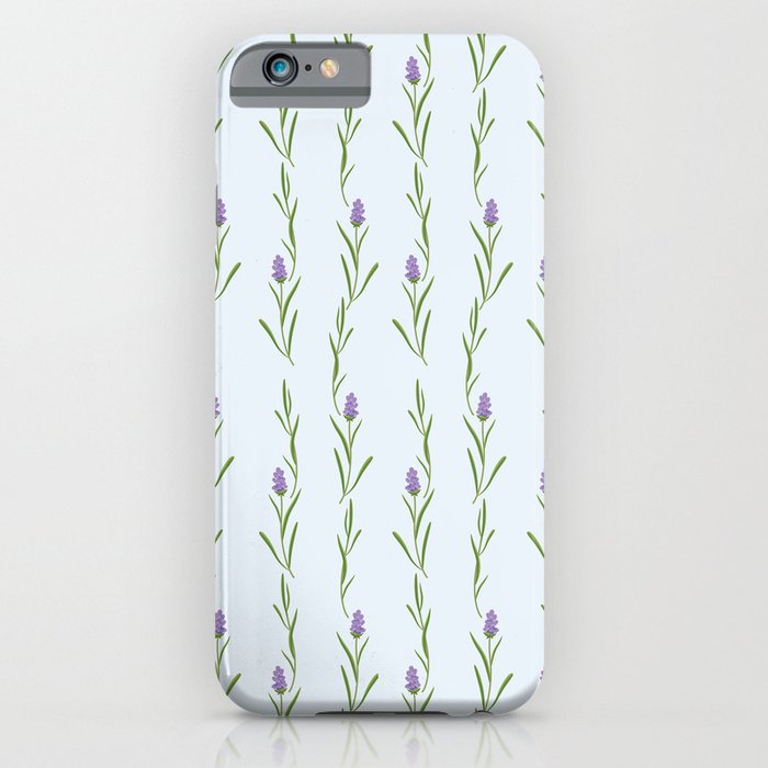 Modern artistic pastel blue lavender watercolor floral pattern iPhone Case