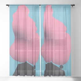 Stone sculpture in red pink Sheer Curtain