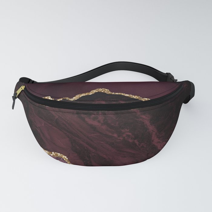 Burgundy & Gold Agate Texture 02 Fanny Pack