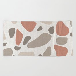 Terrazzo Marble Pink Minimalist Mid Century Beach Towel