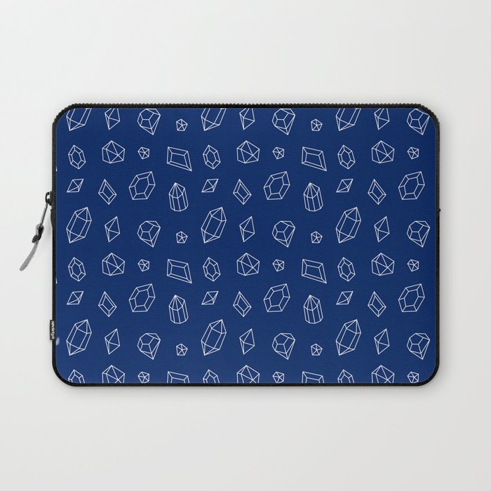 Blue and White Gems Pattern Laptop Sleeve