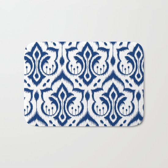 Ikat Damask Navy Bath Mat
