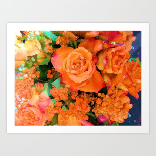 Fiery Flowers Art Print