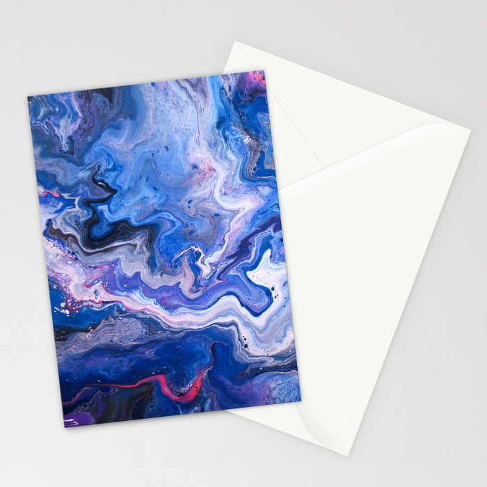 Indigo Neon Pink Florescent Red Black Blue And White Fluid