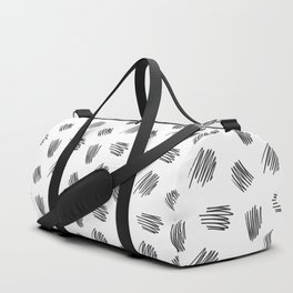 Scribbles (Black and White) Duffle Bag