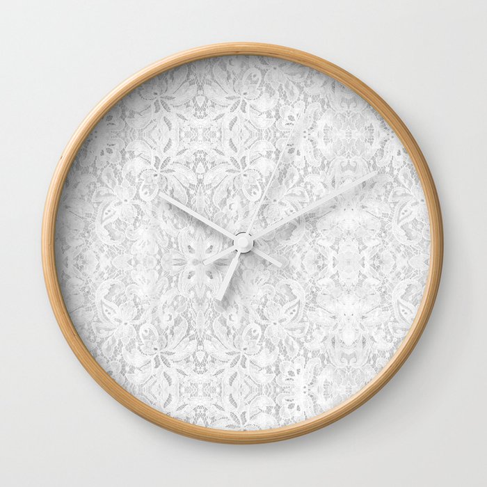 White Lace Wall Clock