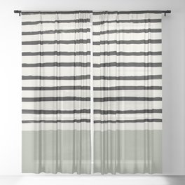 Sage Green x Stripes Sheer Curtain