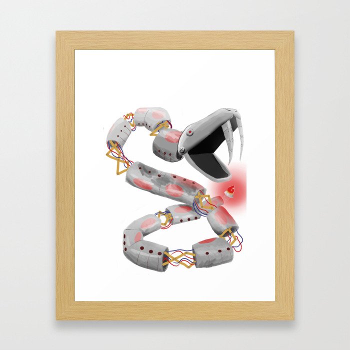 Robot Snake Framed Art Print
