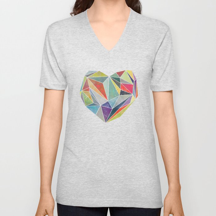 Heart Graphic 5 V Neck T Shirt