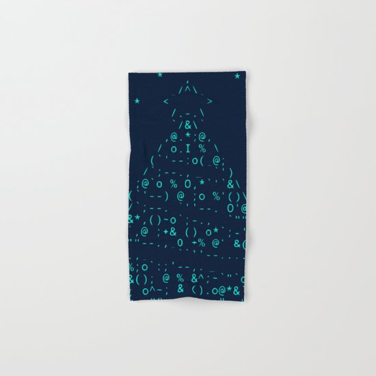 Christmas tree neon lights Hand & Bath Towel