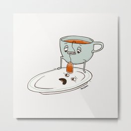 Tea Baggin' Metal Print | Food, Curated, Drawing, Teabag, Gross, Mug, Adult, Stupid, Funny, Dumb 